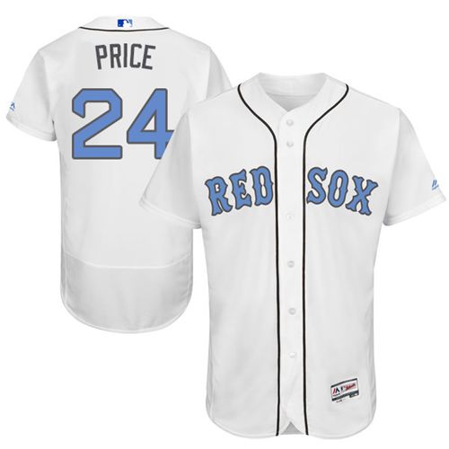 Red Sox #24 David Price White Flexbase Authentic Collection Father's Day Stitched MLB Jersey - Click Image to Close